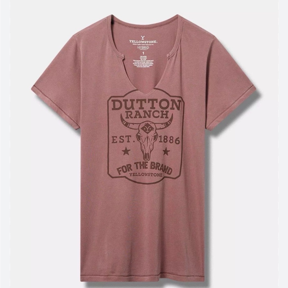 Torrid Yellowstone Dutton Ranch Graphic Tee in Dusty Mauve